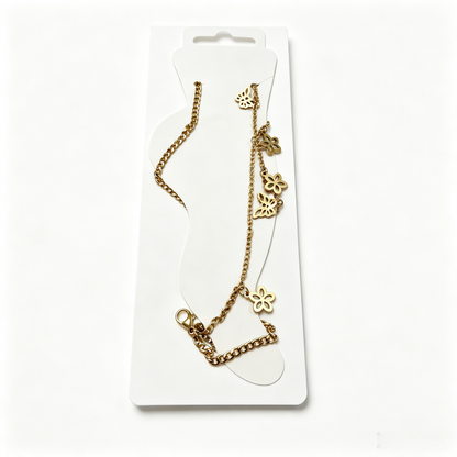Butterfly & Flower Charm Anklet for Women