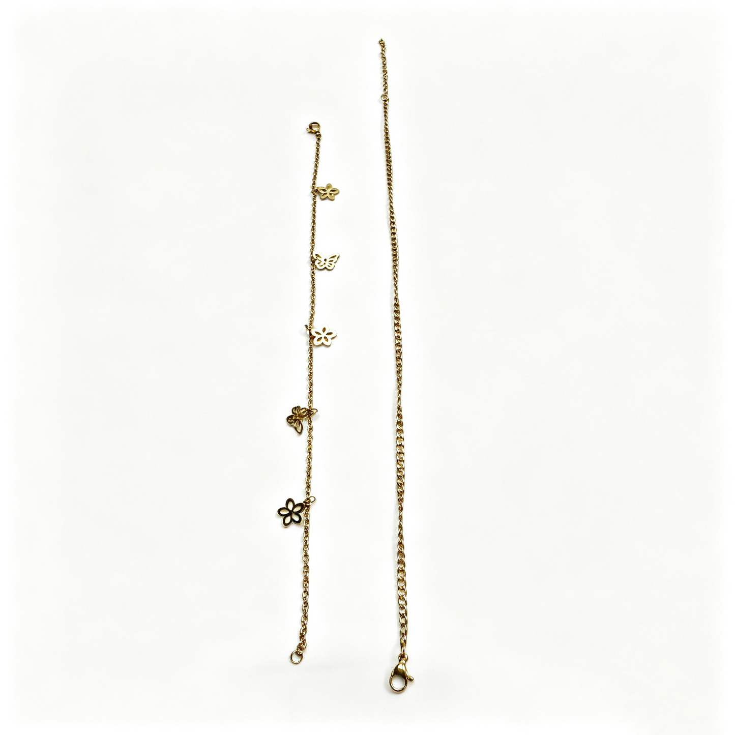 Butterfly & Flower Charm Anklet for Women