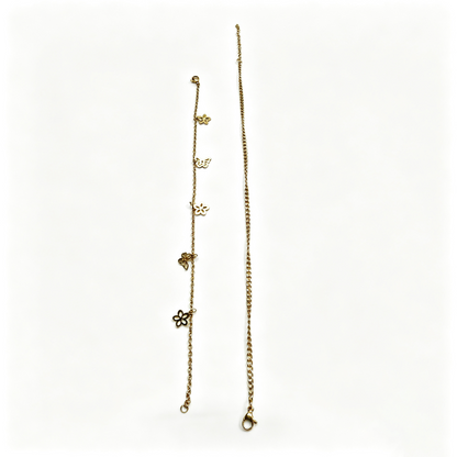 Butterfly & Flower Charm Anklet for Women