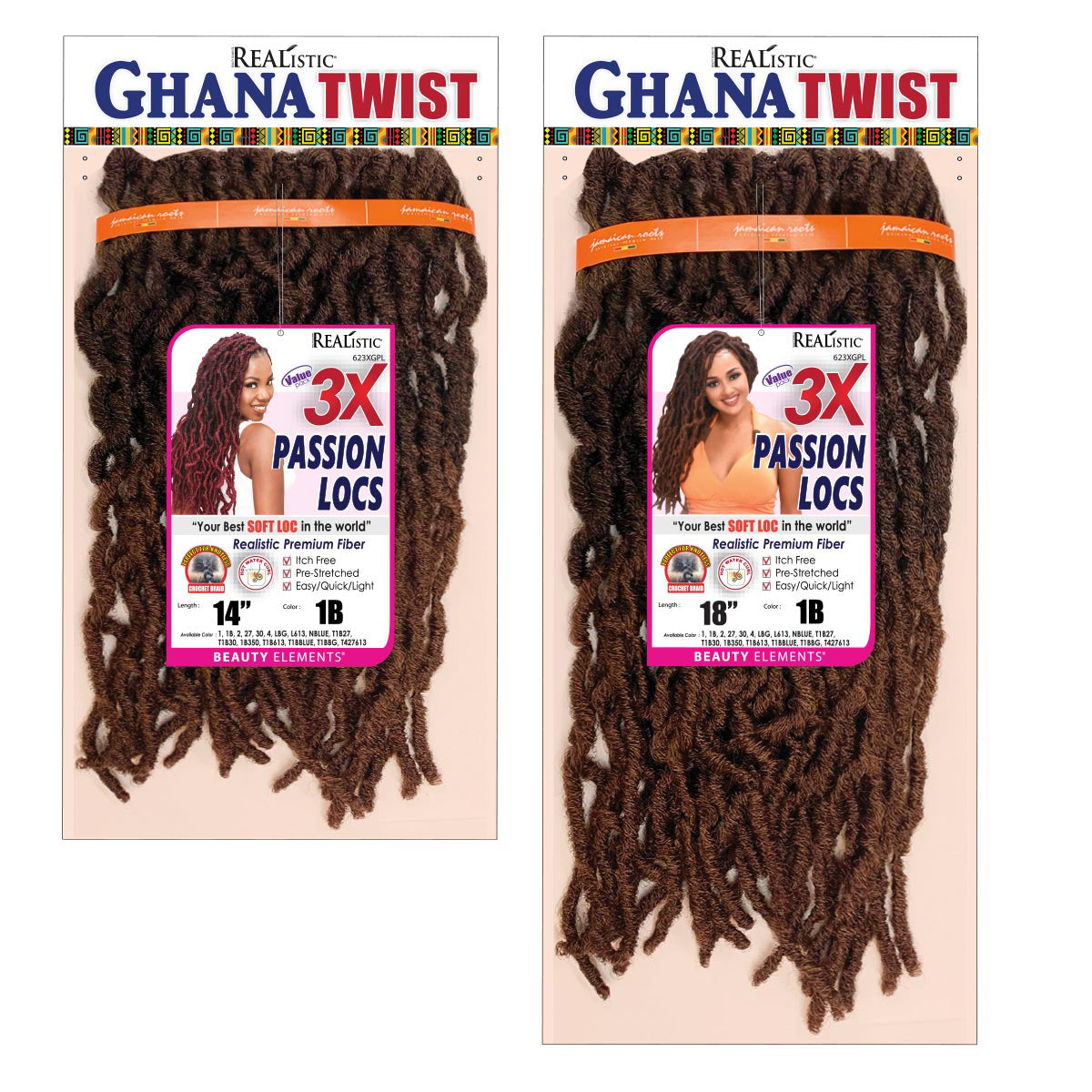 Bijoux REALISTIC 3X GHANA PASSION LOC (LOOP)
