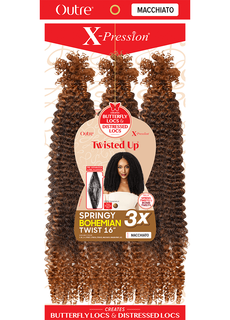 Springy Bohemian Twist 16" 3X, 3 Pack/Each Pack 3PCS