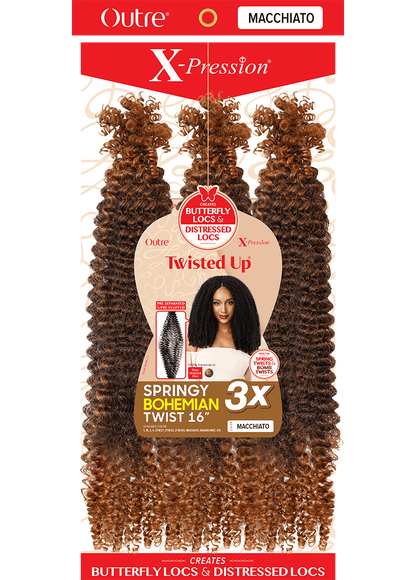 Springy Bohemian Twist 16" 3X, 3 Pack/Each Pack 3PCS