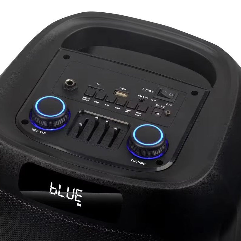 Dual-Driver Portable Bluetooth Speaker with RGB Lights 8"x2