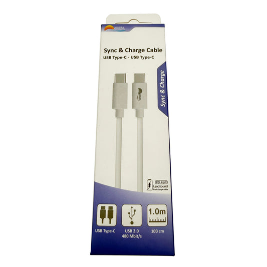 USB Type-C to Type-C Sync & Charge Cable, PD 45W Fast Charging Cord 1M