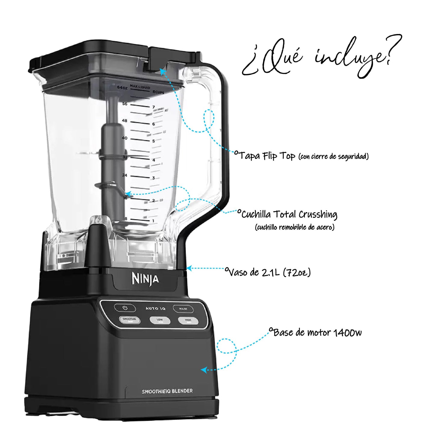 Ninja Professional Countertop Blender with Auto IQ, 1400 Peak Watts, 72 Oz Pitcher, Total Crushing Blades, BPA Free, CO750B