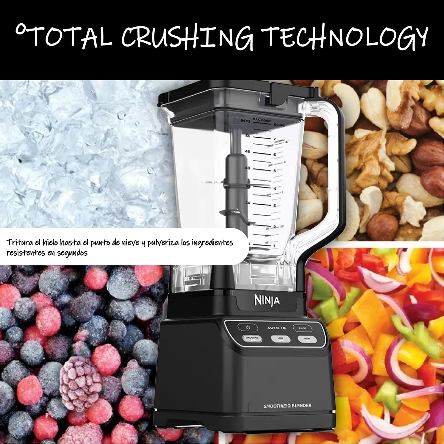 Ninja Professional Countertop Blender with Auto IQ, 1400 Peak Watts, 72 Oz Pitcher, Total Crushing Blades, BPA Free, CO750B