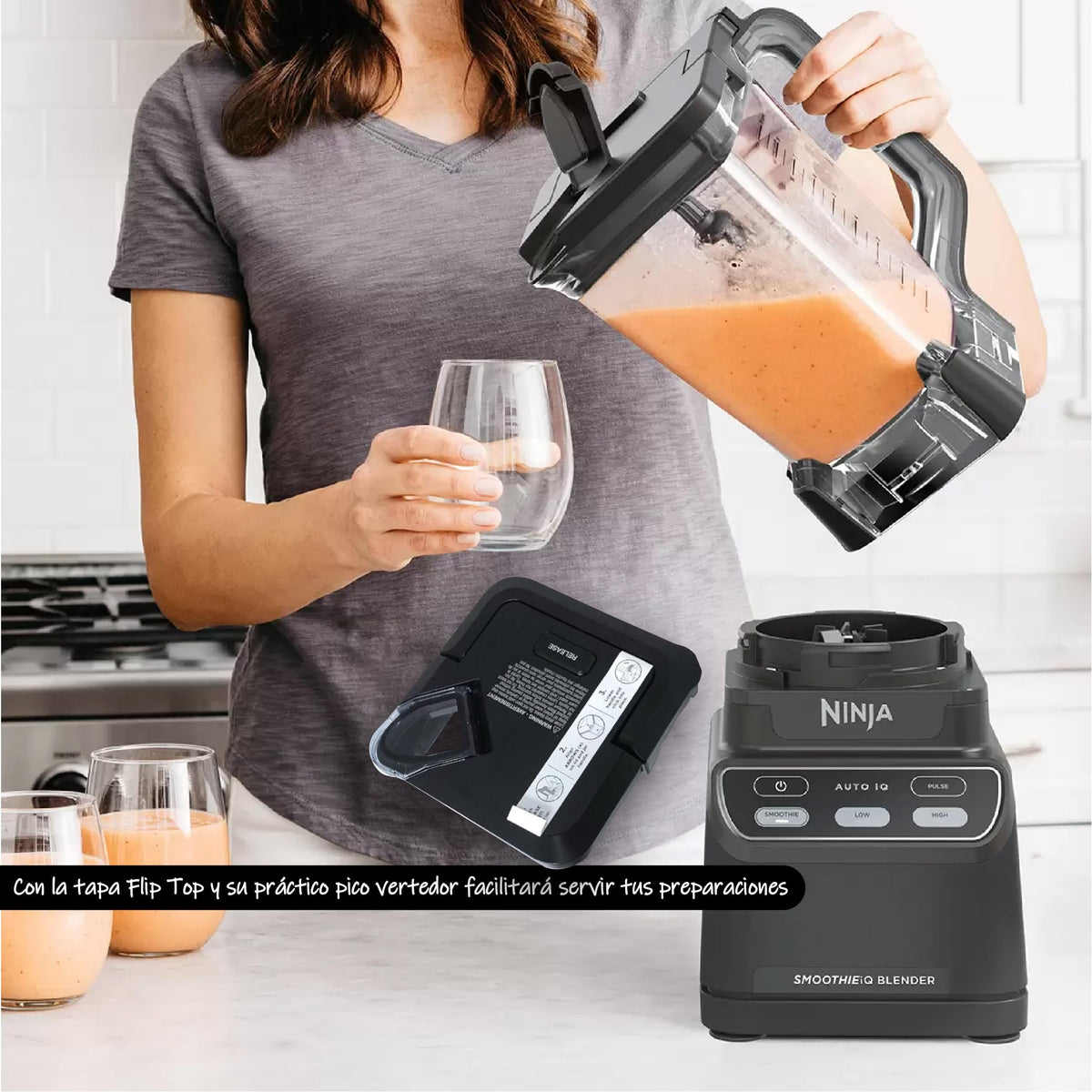 Ninja Professional Countertop Blender with Auto IQ, 1400 Peak Watts, 72 Oz Pitcher, Total Crushing Blades, BPA Free, CO750B