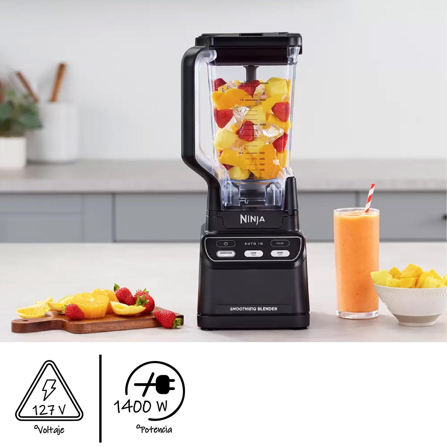 Ninja Professional Countertop Blender with Auto IQ, 1400 Peak Watts, 72 Oz Pitcher, Total Crushing Blades, BPA Free, CO750B
