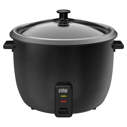 Big 5L/5.2 quart Electric Pot 21-Cup (Cooked) Rice Cooker with Glass Lid, WINNING STAR, Black