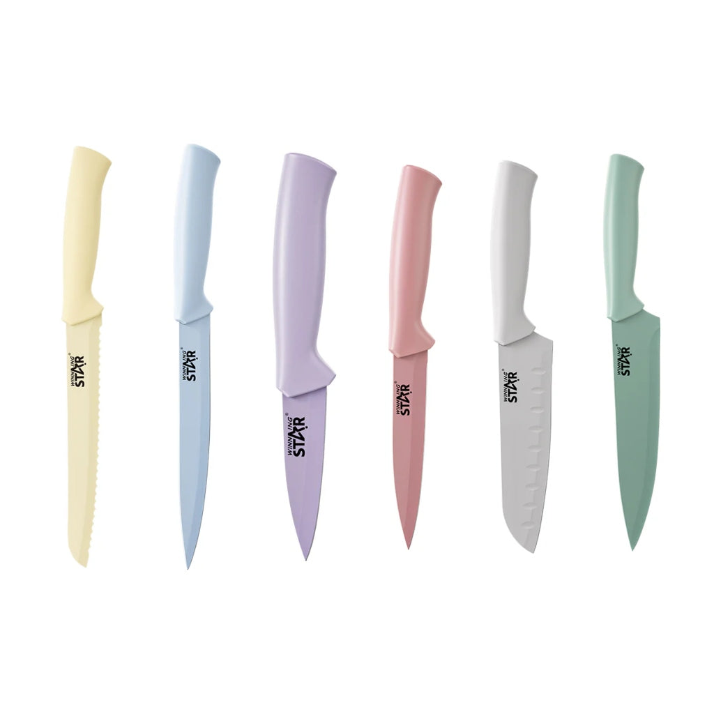 6-Piece Multipurpose Stainless Steel Knife Set with Non-stick Coating