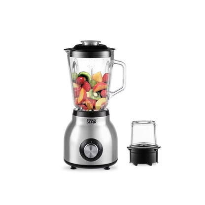 Electric Stainless Steel 1.5L/1.59QT Blender Glass Jar Self-Cleaning 300 W Glass Jar