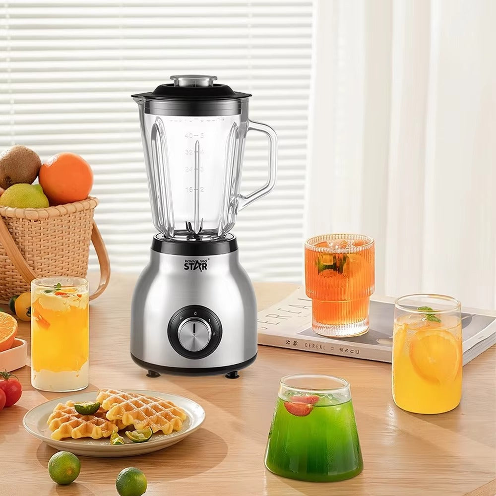 Electric Stainless Steel 1.5L/1.59QT Blender Glass Jar Self-Cleaning 300 W Glass Jar