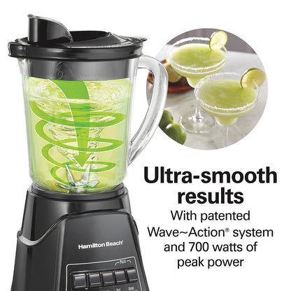 Hamilton Beach Power Elite 700W 40OZ 12-Speed Blender Glass Jar, Black