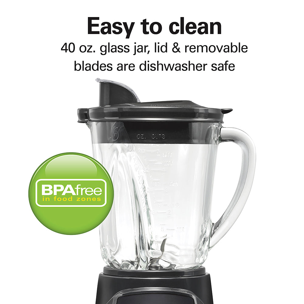 Hamilton Beach Power Elite 700W 40OZ 12-Speed Blender Glass Jar, Black