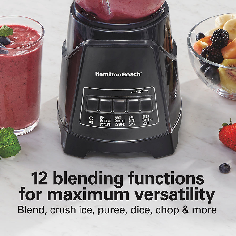 Hamilton Beach Power Elite 700W 40OZ 12-Speed Blender Glass Jar, Black
