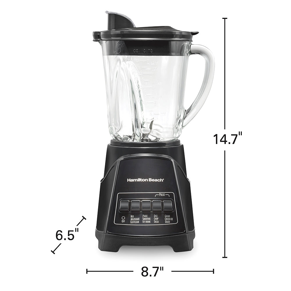 Hamilton Beach Power Elite 700W 40OZ 12-Speed Blender Glass Jar, Black