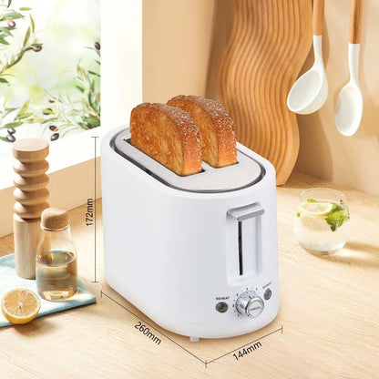 Electric 2 Slice Bread Toaster 700W 7-speed,White