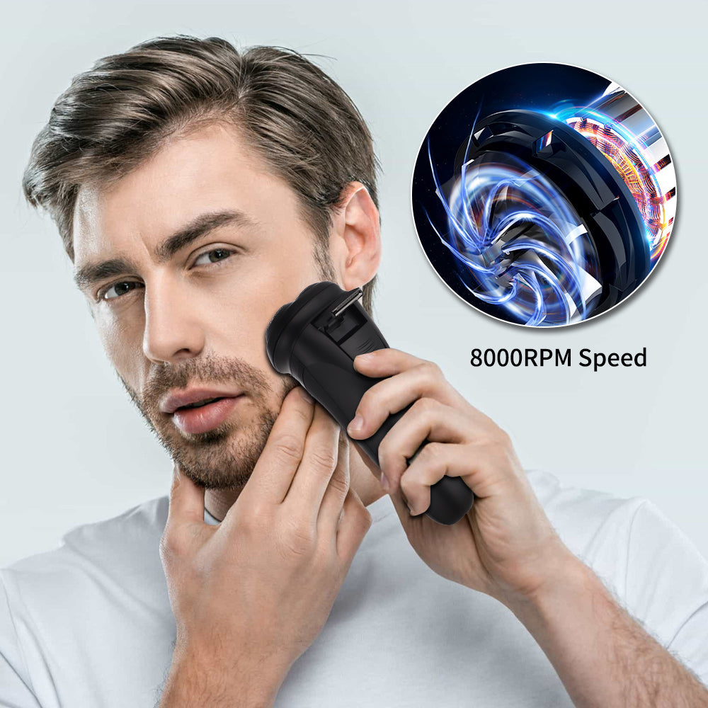 Electric Shaver 3-head rotary blades 600 mAh Washable IPX6, WINNING STAR