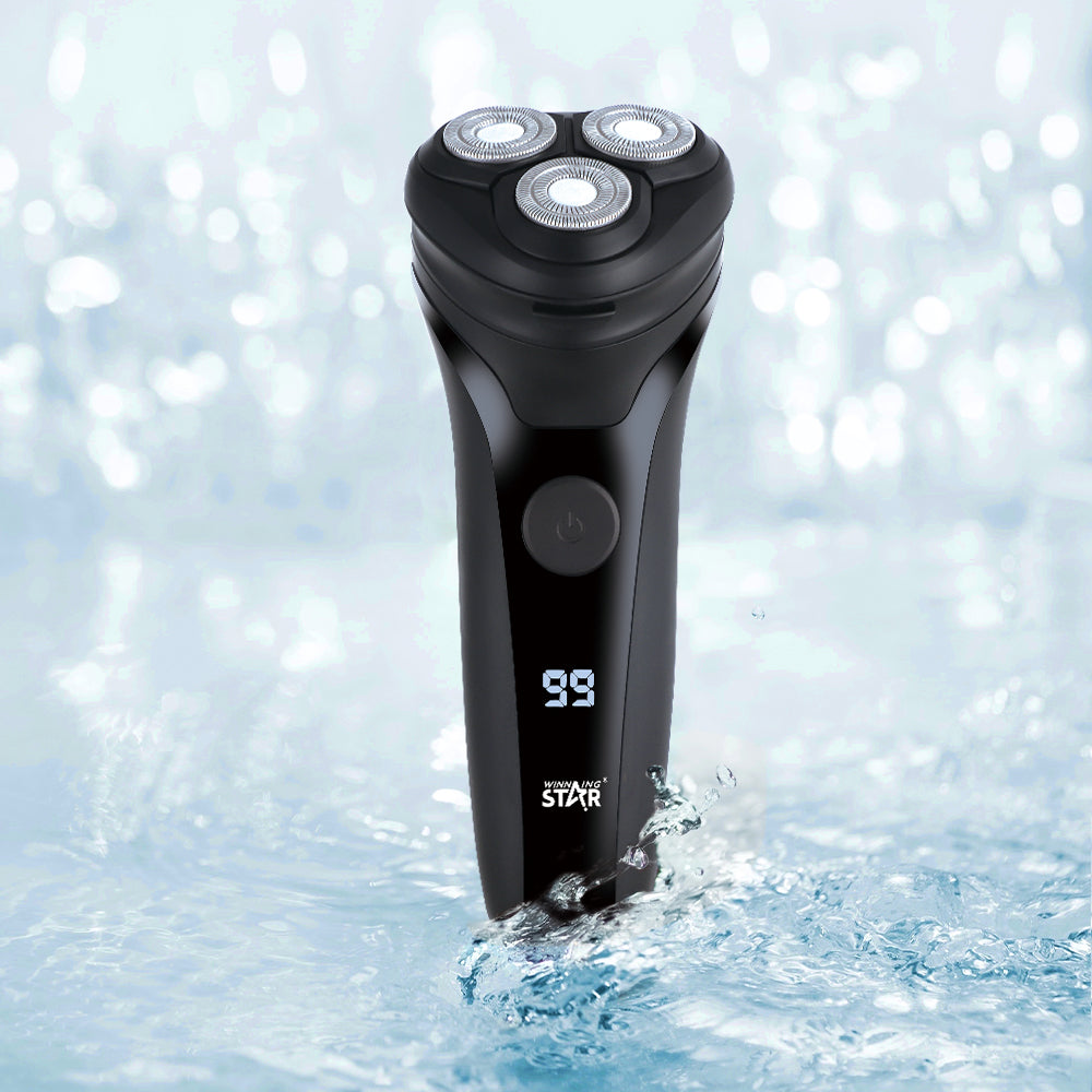 Electric Shaver 3-head rotary blades 600 mAh Washable IPX6, WINNING STAR