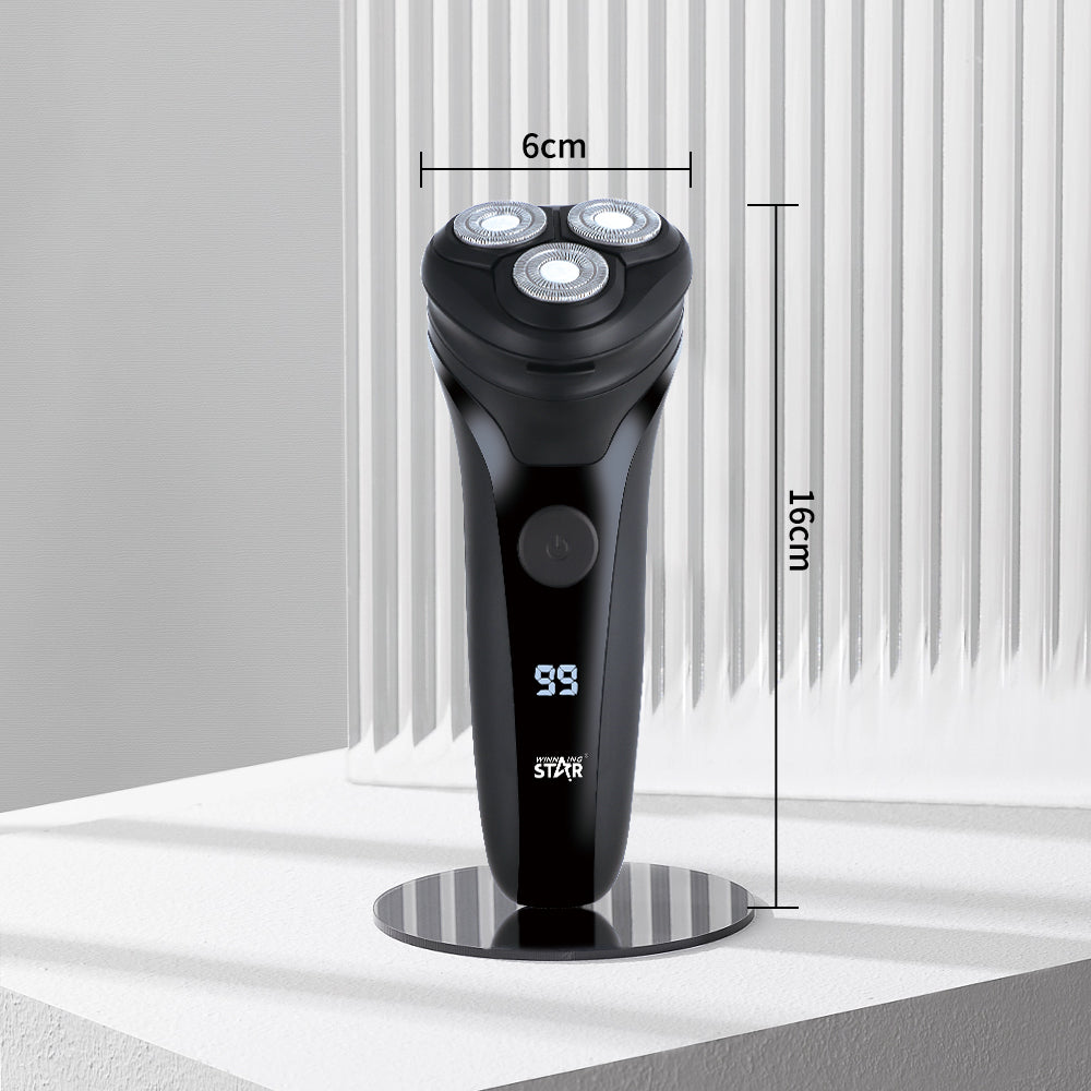 Electric Shaver 3-head rotary blades 600 mAh Washable IPX6, WINNING STAR