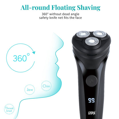 Electric Shaver 3-head rotary blades 600 mAh Washable IPX6, WINNING STAR