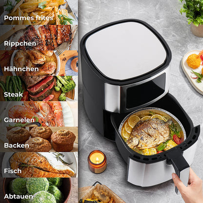 1400W 5.5L(5.81Qt) Electric Fryer Digital Touch Oilless Cooker Time Control Hot Air Fryers Oven