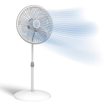 Lasko Pedestal Fan 18" with Adjustable Height 3 Speeds,White