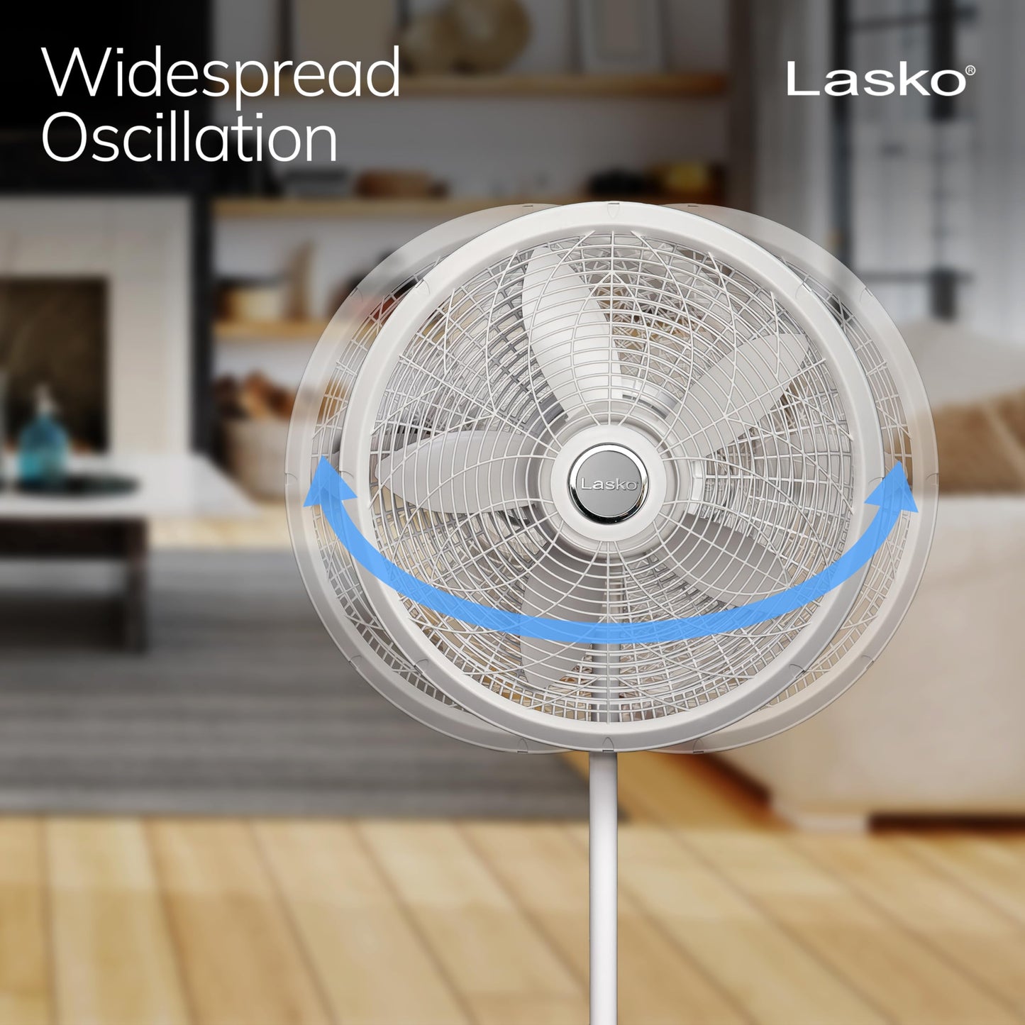 Lasko Pedestal Fan 18" with Adjustable Height 3 Speeds,White