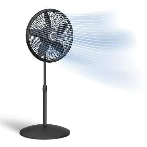Lasko Pedestal Fan 18" with Adjustable Height 3 Speeds,Black