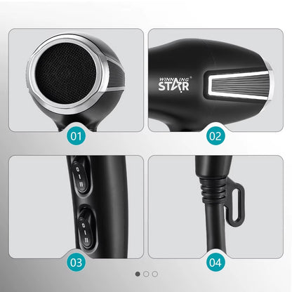 WINNING STAR Hair Dryer 2 Speed 3 Heat Settings 1200W