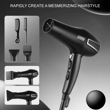 WINNING STAR Hair Dryer 2 Speed 3 Heat Settings 1200W