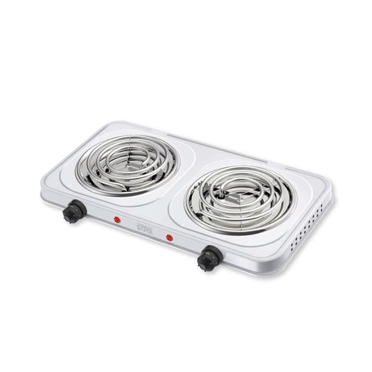Electric Stove Coil Hot Plate Double Burner, White,WINNING STAR