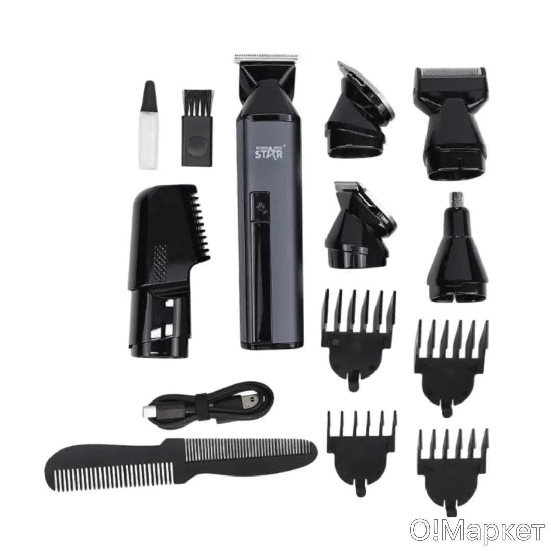 6 in 1 Multifunctional Barber Hair Rechargeable Trimmer Waterproof Hair Clipper for Man,WINNING STAR