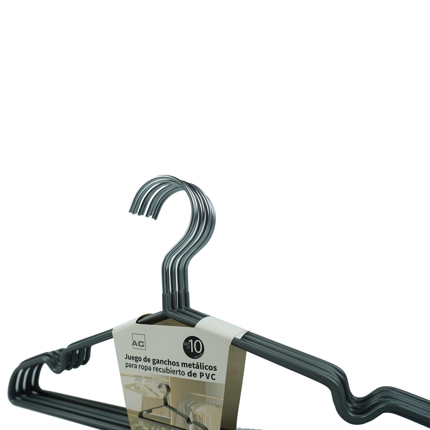 10 Pack Non-Slip PVC Coated Space Saving Clothes Hangers 18cm*41cm