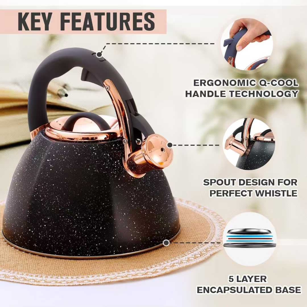Whistling Stovetop Stainless Steel Tea Kettle, 3 Quart