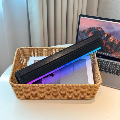 Wireless Mini Sound bar for TV with Subwoofer RGB Light 1200 mAh Portable Music Speaker
