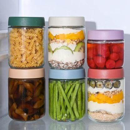 16 oz Glass Jars with Airtight Lids, 6 Pack