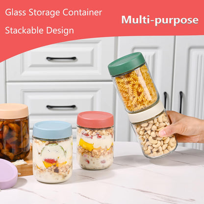 16 oz Glass Jars with Airtight Lids, 6 Pack