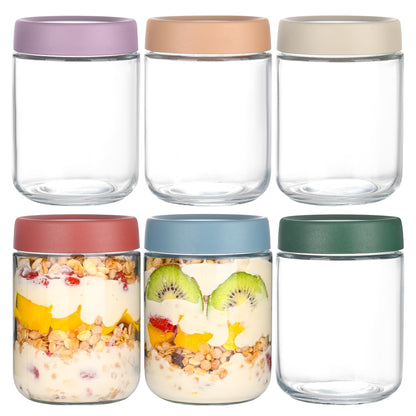 16 oz Glass Jars with Airtight Lids, 6 Pack