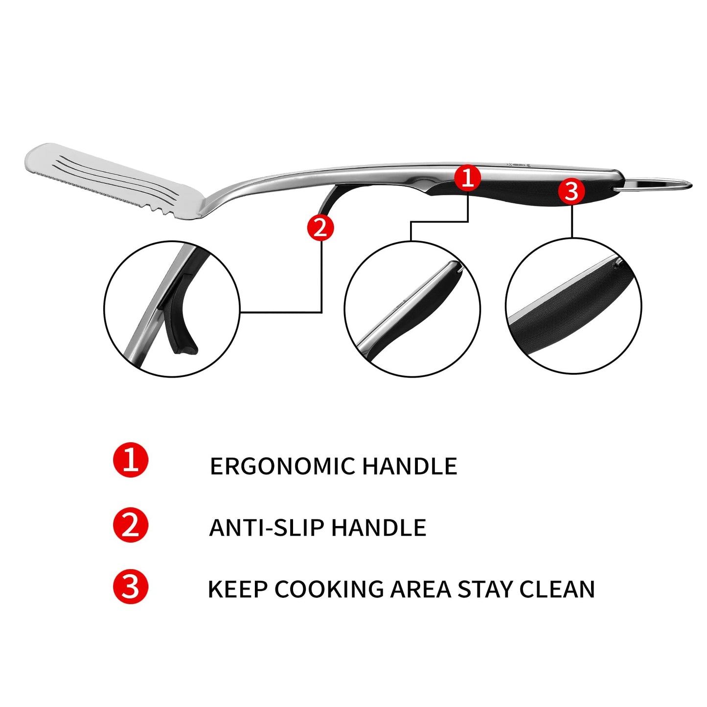 Extra Thick Grilling Tools with Stand, Spatula, Fork, Basting Brush & Tongs