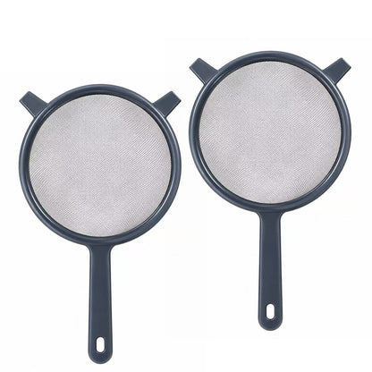 Set of 2, 18cm/7 inch Stainless Steel Food Strainer with Plastic Frame