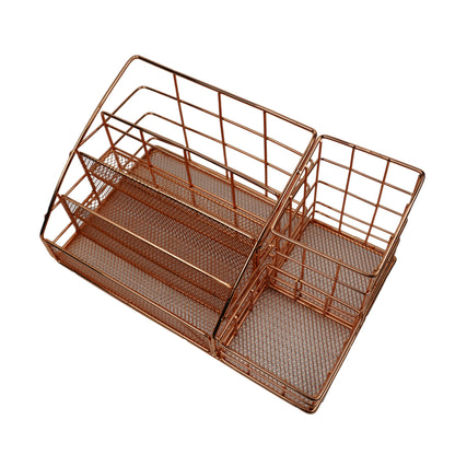 Rose Gold Desk Organizer Mesh Office Supplies Desk Accessories