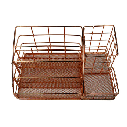 Rose Gold Desk Organizer Mesh Office Supplies Desk Accessories