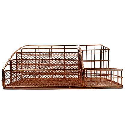 Rose Gold Desk Organizer Mesh Office Supplies Desk Accessories