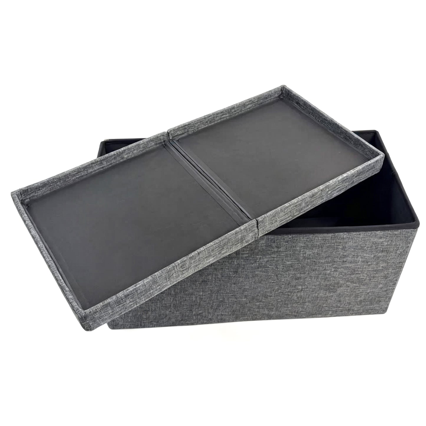 Foldable Storage Ottoman 30 inches,Dark Gray