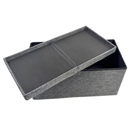 Foldable Storage Ottoman 30 inches,Dark Gray