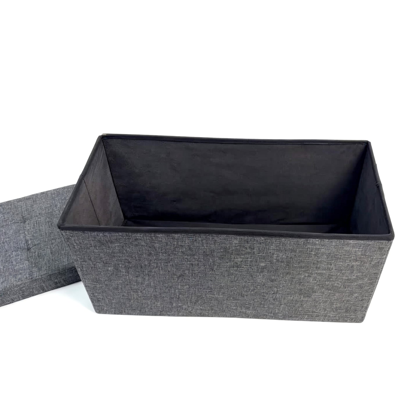 Foldable Storage Ottoman 30 inches,Dark Gray