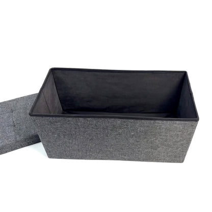 Foldable Storage Ottoman 30 inches,Dark Gray