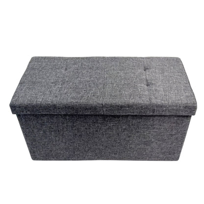 Foldable Storage Ottoman 30 inches,Dark Gray