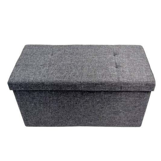 Foldable Storage Ottoman 30 inches,Dark Gray